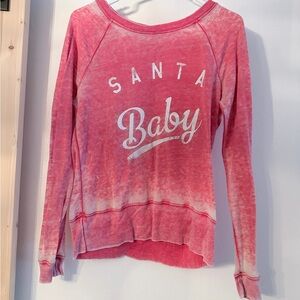 Pink 'Santa Baby' Long-Sleeve Top